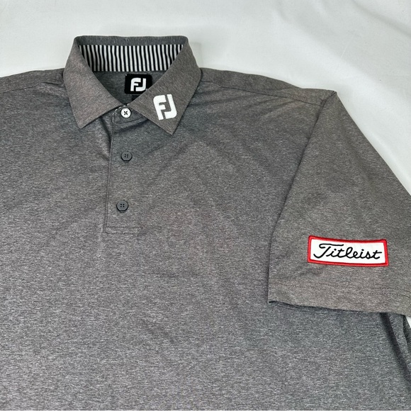 Foot Joy Polo Shirt Mens XL Gray Heather Golf Titleist Tour Logo - Picture 2 of 11
